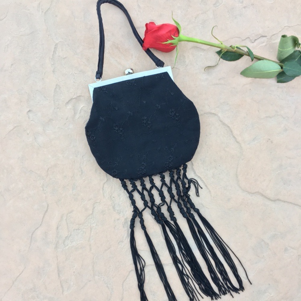 Lace detail clutch purse by Evan picone